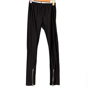 Shimmery black Dex leggings with zippers on legs, size Small